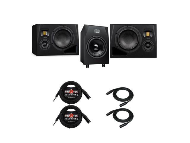 Adam Audio A8H Studio Monitor (Pair) with ADAM Audio Sub12 Subwoofer and Cables