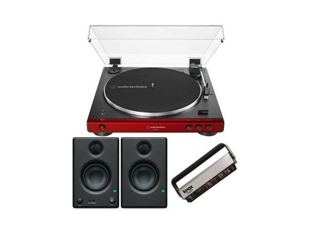 Audio-Technica AT-LP60X Bluetooth Turntable (Red) Bundle with Bluetooth Monitors photo