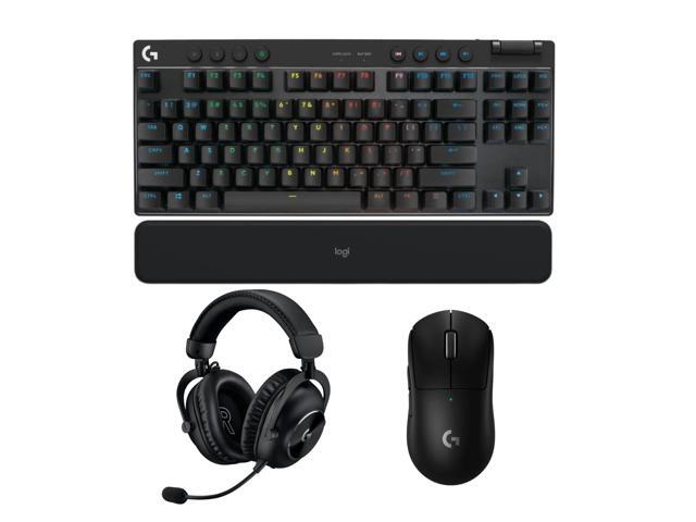 Logitech G PRO X TKL Clicky Gaming Keyboard + G PRO X SUPERLIGHT 2 Gaming Mouse + Pro X 2 Lightspeed Gaming Headset + MX Palm Rest, Black