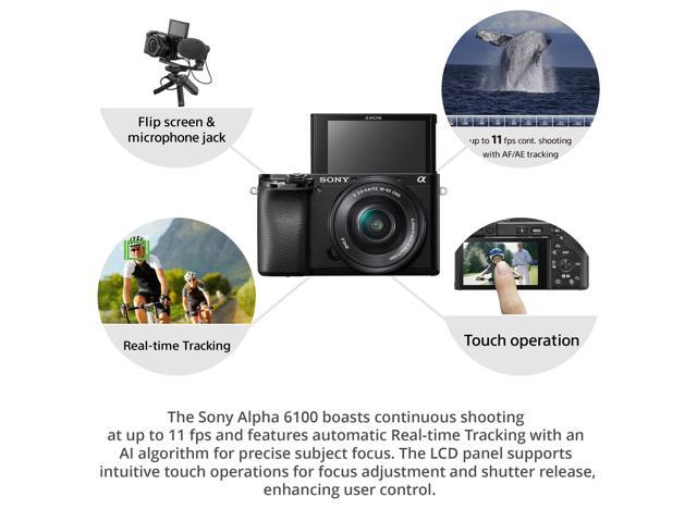 Sony Alpha a6100 APS-C Mirrorless Camera with 16-50mm and 55-210mm Lenses bundle