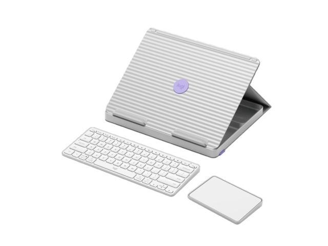 Logitech - Casa Pop-Up Desk Work From Home Compact Wireless Scissor Keyboard Touchpad & Laptop Stand for Laptop/MacBook(10” to 17”) - Nordic Calm - image 3