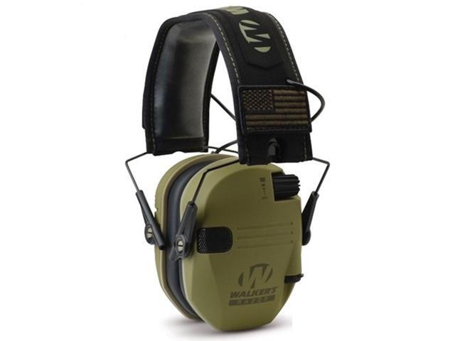 Walker's Razor Slim Electronic Shooting Muffs 5-Pack, OD Green - American Flag