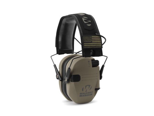 Walkers Razor Slim Electronic Muffs (FDE Patriot, 2-Pack) with Walkie Talkies