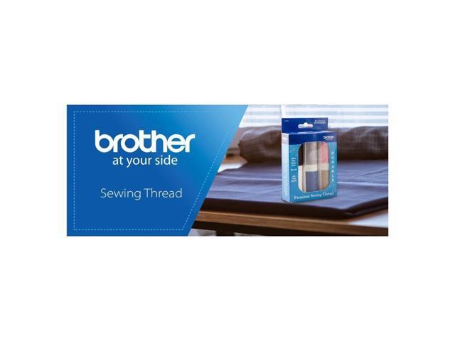 Brother SASEW6 6 Pc Sewing Thread, Black, White, Grey, Blue, Pink, Taupe