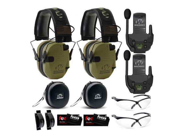 Walker's Razor Slim Electronic Hearing Protection BUNDLE, Green Patriot, 2 Pack