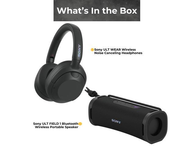 Sony WHULT900N/B ULT Noise Cancelling Headphones (Black) with Sony ULT FIELD series Speaker bundle