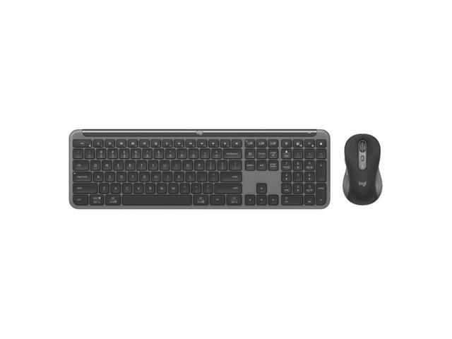 Logitech - MK955 Signature Slim Full-size Wireless Keyboard and Mouse Combo for Windows and Mac with Quiet Typing and Clicking - Graphite - image 2