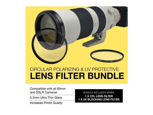 Koah 95mm Circular Polarizing and UV Protective Lens Filter Bundle