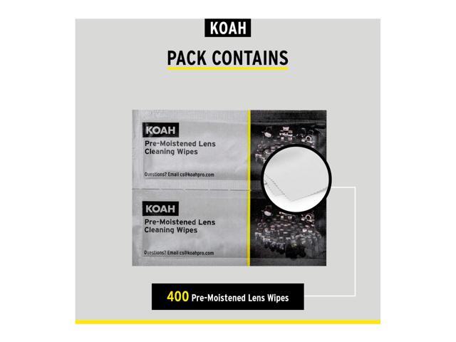 Koah PRO Pre-Moistened Lens Cleaning Wipes (400-Pack)