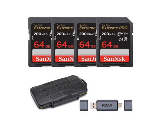 SanDisk 64GB Extreme PRO HS-I SDXC Memory Card with Case and Reader Bundle