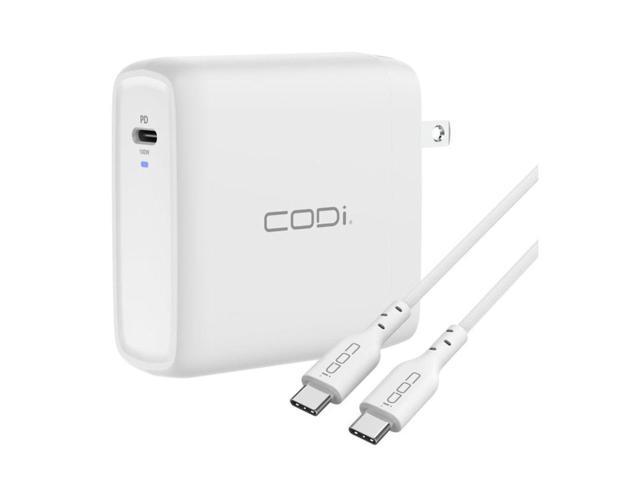 CODi 100W USB-C Wall Charger with Power Delivery & 6.5ft EPR Braided USB-C Cable