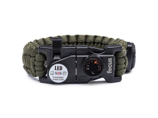 Focus Emergency Survival Multi-Tool Paracord Bracelet (2-Pack)