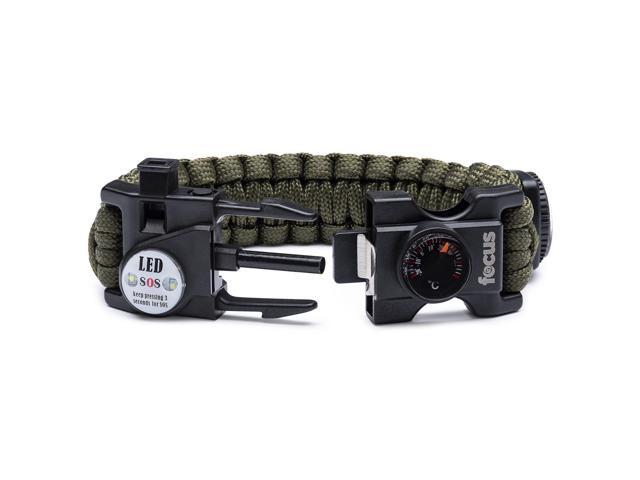 Focus Emergency Survival Multi-Tool Paracord Bracelet (2-Pack)