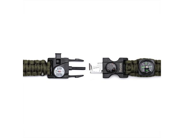 Focus Emergency Survival Multi-Tool Paracord Bracelet (2-Pack)