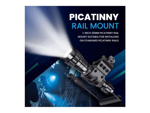 Tactical Rechargeable Flashlight with Picatinny Rail Mount