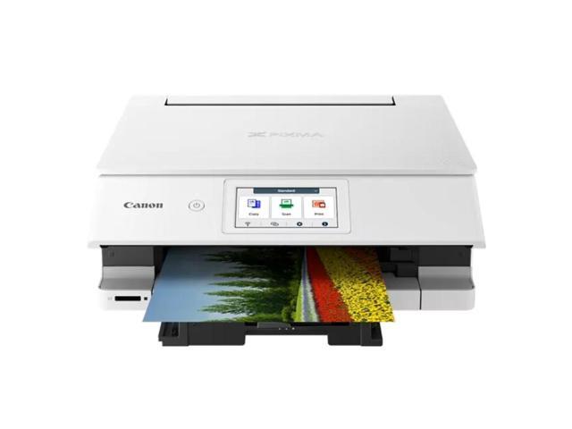 Canon PIXMA TS8820 Wireless 3 In 1 White Home Printer with Color LCD Touchscreen