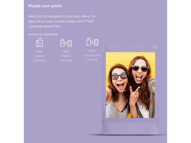 Fujifilm INSTAX MINI Soft Lavender Instant Print Film 10 Pack Bundle