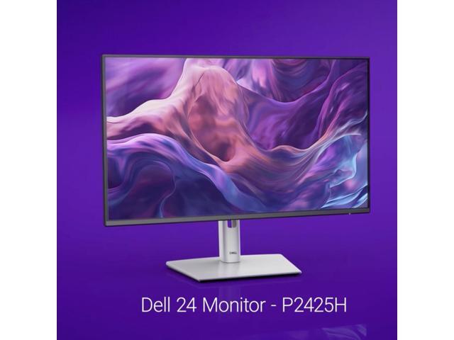 Dell P2425H 24-inch Class Full HD LED Monitors 16:9 Black and Silver Bundle with USB-C Cable and Cleaning Kit