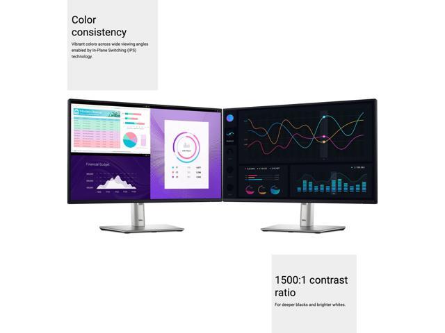 Dell P2425H 24-inch Class Full HD LED Monitors 16:9 Black and Silver Bundle with USB-C Cable and Cleaning Kit