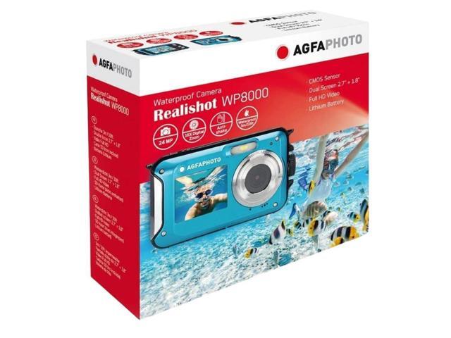 AGFAPhoto WP8000 24MP Waterproof Digital Camera with 3x Optical Zoom, Micro Four Thirds Mount, Full-Frame Sensor, and 16:9 Aspect Ratio (Blue)