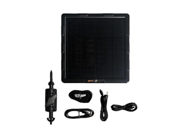 Spypoint SPLB-10 Compact Solar Panel with Heavy-Duty Mounting Arm and 360-Degree Rotation (Black)