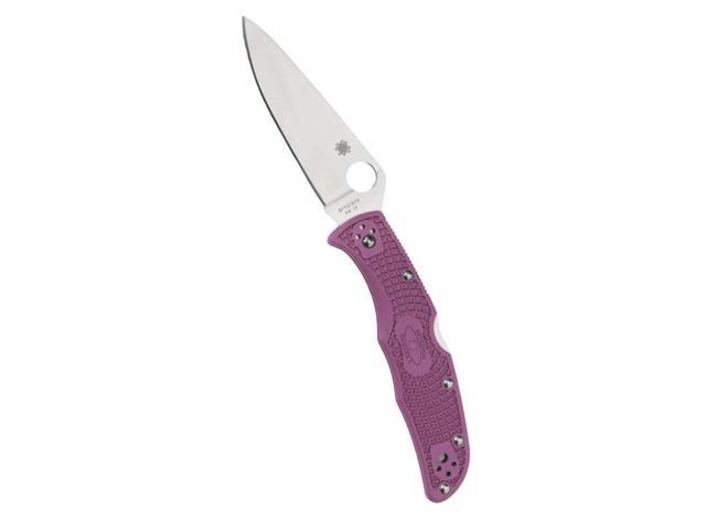 Spyderco Endura 4 Lightweight Signature Folder Knife with 3.80' VG-10 Steel Blade and Purple FRN Handle - PlainEdge - C10FPPR