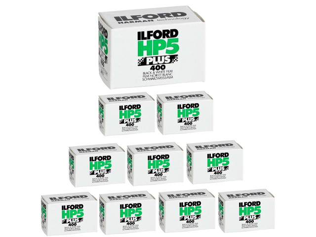 HP5 Plus ISO 400 Black and White 35mm Roll Film Bundle 10 Rolls of HP5 Plus 35mm, Iso 400 Panchromatic B and W Film, Medium Contrast, (10 Pack),...