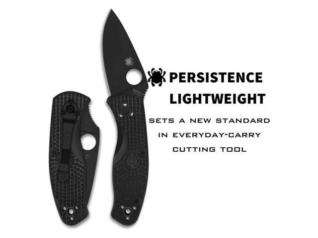 Spyderco Persistence Lightweight 6.85-Inch PlainEdge Pocket Knife with 8Cr13MoV Steel Blade and FRN Handle (Black)
