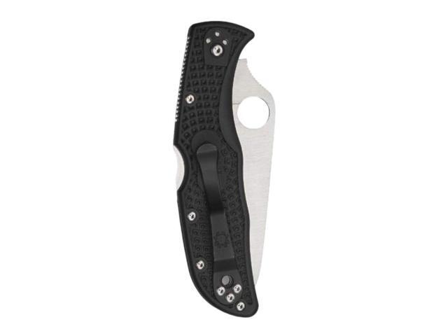 Spyderco Endela Lightweight Folding Knife with VG-10 Stainless Steel PlainEdge Blade and Durable Black FRN Handle