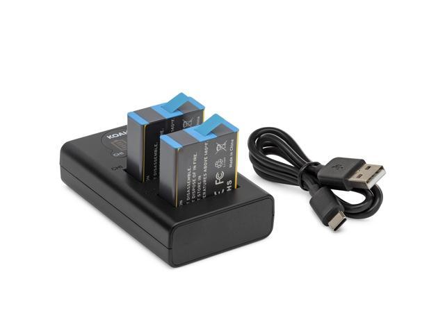 Koah Pro 2-Pack Rechargeable Lithium-Ion Battery Kit for GoPro HERO10/9 Black with Koah Dual Battery LCD Charger, compatible but not official GoPro...