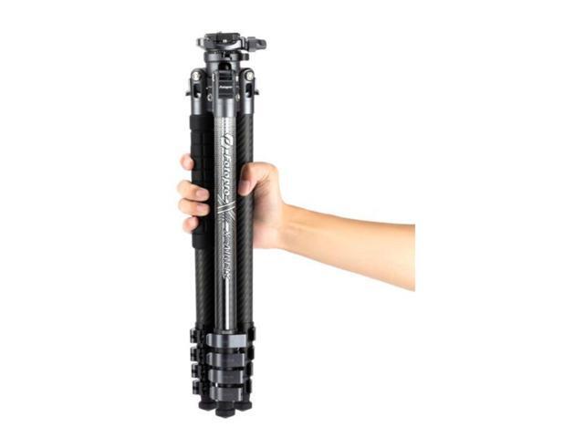 Fotopro X-Airfly Tripod with Lightweight 3K Carbon Fiber Legs, Flip Lock System, and Two Section Center Column (Gray)