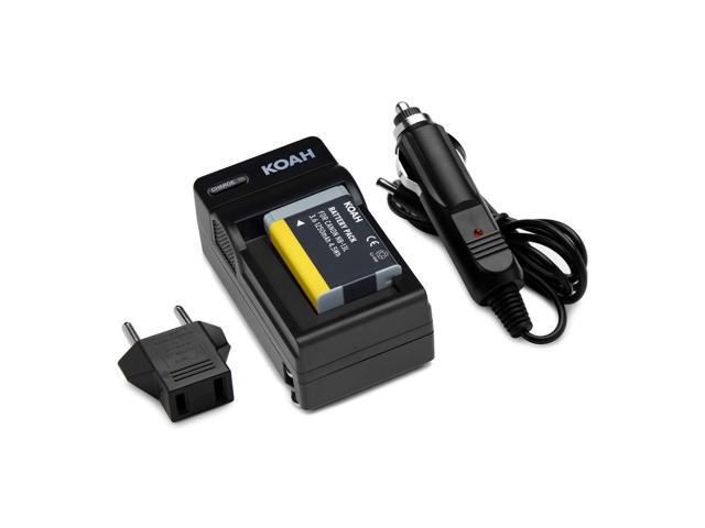 Koah PRO Rechargeable Replacement 1250 mAh Li-Ion Battery and Charger Compatible with Canon NB-13L, NB-12L, small, compact and ultra portable spare...