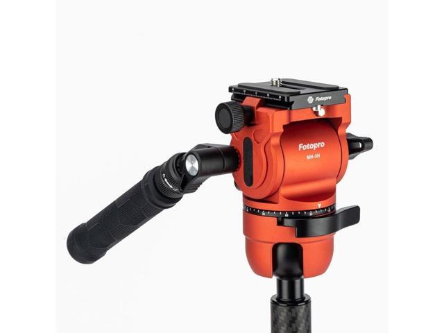 Fotopro X-Airfly Max Video Lightweight Design 2-In-1 Tripod with Flip Lock System, Hidden Phone Holder, and Monopod Function (Orange)