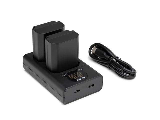 Koah PRO Two-Pack Rechargeable 2000 mAh Lithium Ion Batteries with LCD Dual Portable Charger, Replacement Accessory for Sony NP-FZ100 Compatible...