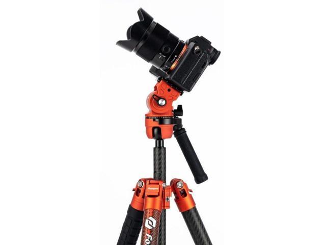Fotopro X-Airfly Video Tripod with Flip Lock System, Compact and Lightweight Design, and Two Section Center Column (Orange)