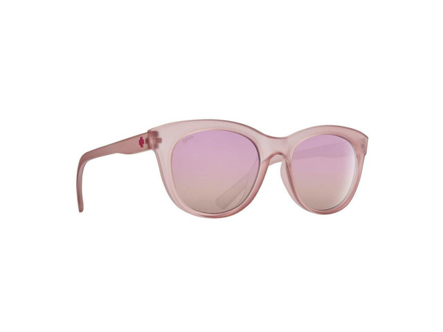 SPY Optic Boundless Medium-Large Sunglasses for Women (Matte Translucent Rose Frame and Bronze with Rose Quartz Spectra Mirror Lens)