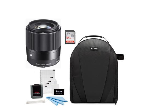 Sigma 30mm F1.4 DC DN Contemporary Lens for Nikon Z Mount Mirrorless Camera with LH586-01 Lens Hood (Black) Bundle with Sling Camera Bag, 64 GB...