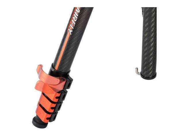 Fotopro X-Airfly Tripod with Lightweight 3K Carbon Fiber Legs, Flip Lock System, and Two Section Center Column (Orange)