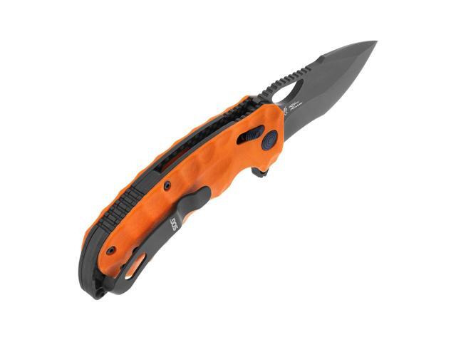 SOG Kiki XR LTE 3.02-Inch CTS XHP Steel Corrosion Resistant Blade Orange G10 Handle Folding Knife with XR Lock and Pocket Reversible Clip