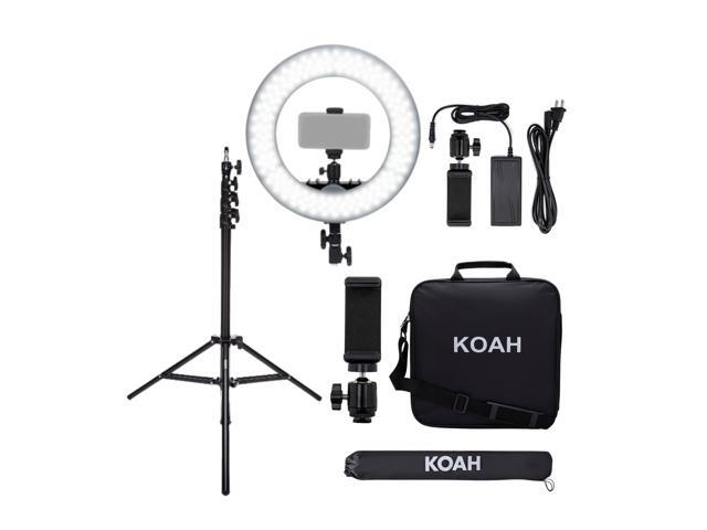 Koah SOL SPHERE 13-Inch 42W Dimmable LED Ring Light Kit with Carrying Bag and Air-Cushioned Stand Bundle (2 Items)
