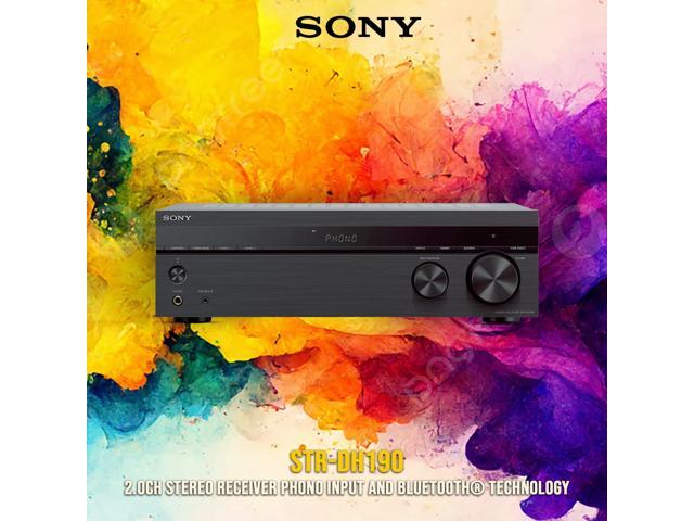 Sony 2 Channel Stereo Receiver with Phono Inputs and Bluetooth Connectivity Bundle with Knox Gear 60-Watt Compact Wireless 2.0-Channel Soundbar...