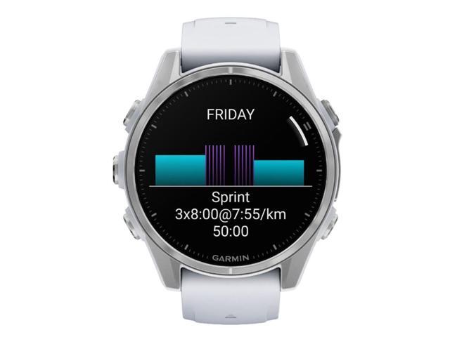 Garmin - fēnix 8 AMOLED  GPS Smartwatch 43mm Fiber-reinforced polymer - Silver - (2024) - image 4