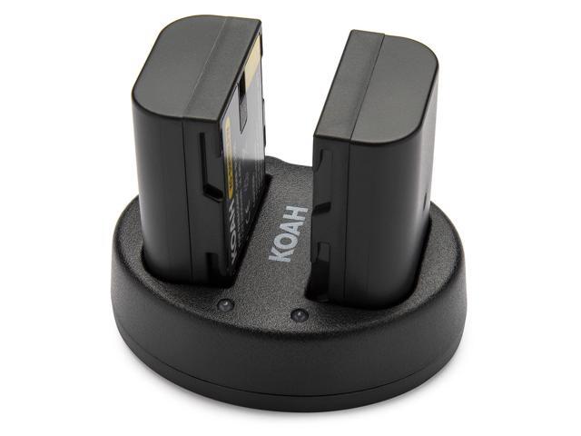 Koah PRO Panasonic DMW-BLF19 Two-Pack Rechargeable 2000 mAh Battery and Dual Portable Charger Kit, USB charging output for digital camera, long...