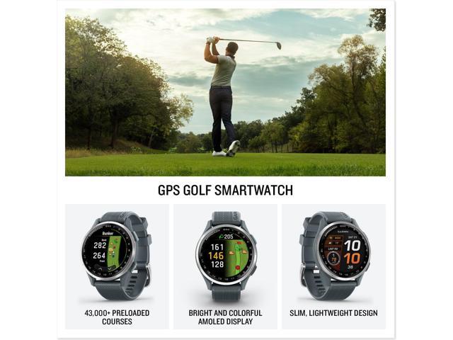 Garmin - Approach S44 GPS Smartwatch 43mm Anodized Aluminum - Silver Aluminum Bezel with Twilight Silicone Band - (2025) - image 3