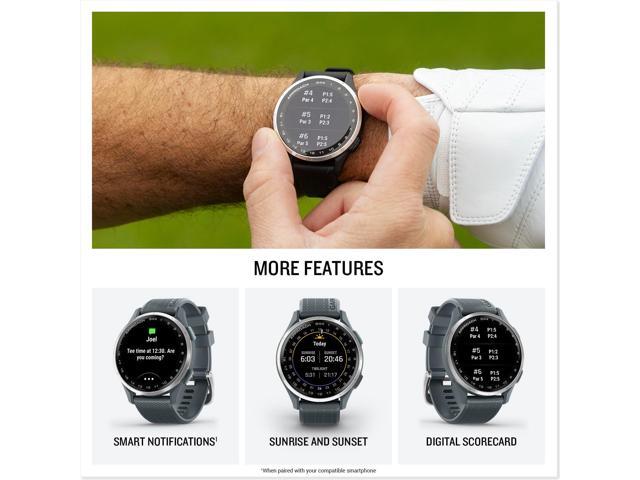 Garmin - Approach S44 GPS Smartwatch 43mm Anodized Aluminum - Silver Aluminum Bezel with Twilight Silicone Band - (2025) - image 5