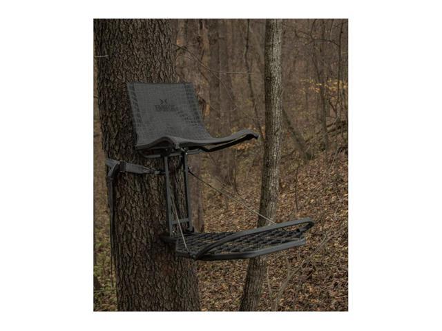 Hawk Kickback Weather-Resistant LVL Hang-On Stand with Over-Molded Attachment Hooks and Teflon Washers (Black)