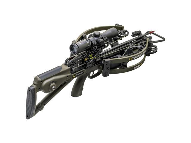 TenPoint Siege 425 Ultra-Compact Crossbow with Reverse-Draw Design, Scope Struts, 100-Yard RangeMaster, and S1 Trigger (Moss Green)