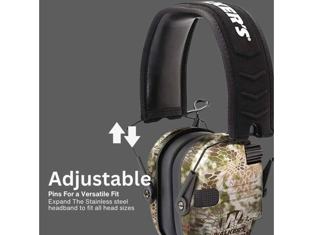Walkers Razor Slim Electronic Muff (Kryptek Camo) Bundle with Walkers Razor Walkie Talkie Attachment (Olive Drab Green), Sport Glasses (Clear), and...