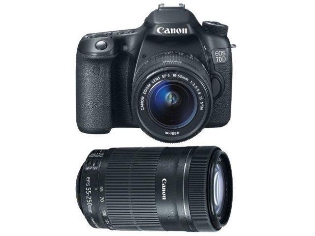 Canon 70d EOS 70D EF-S 18-55mm IS STM Kit + Canon EF-S 55-250mm f/4-5.6 IS STM