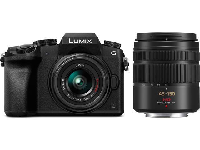 Panasonic Lumix DMC-G7 Compact System Camera Bundle w/ 14-42mm & 45-150mm Lenses